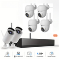 Tuya APP  8CH 3MPx Bullet PTZ Wireless WIFI IP Camera Security System Network Camera KIt