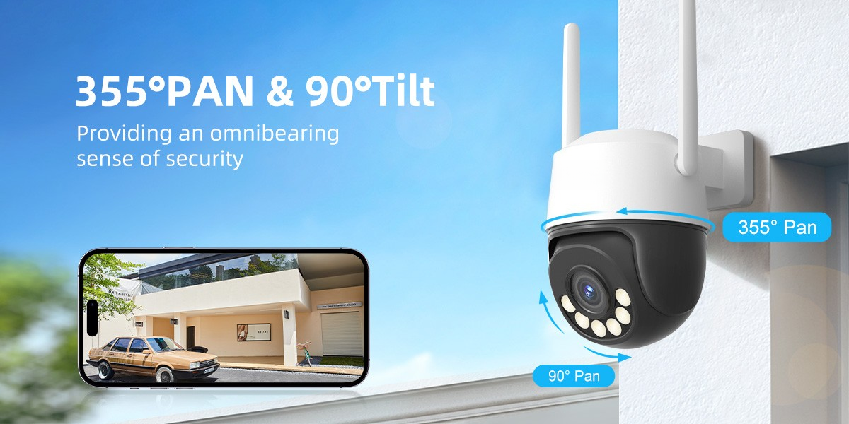 InLifeCam Tuya Smart APP 3.0MP Outdoor Mini PTZ Pan Tilt PT IP Camera Wireless Security Camera PTZ Smart Outdoor 2.4Ghz