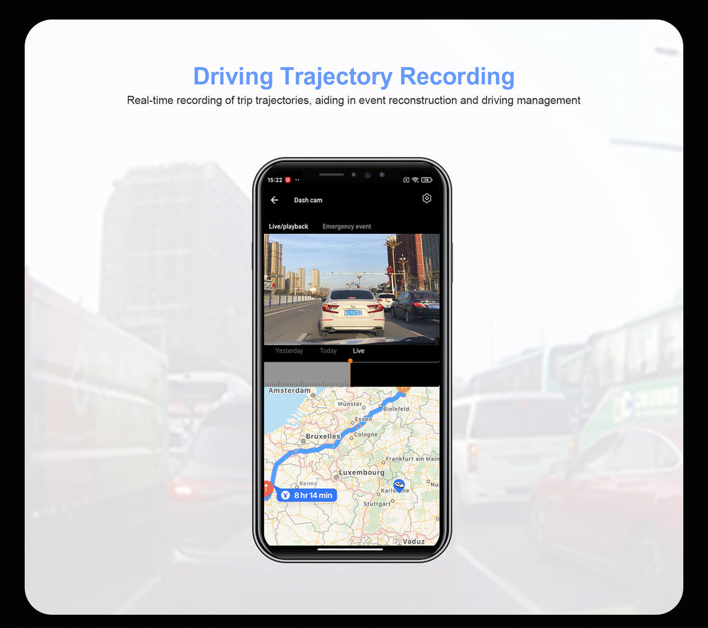 InLifecam 2K+1080P Dual Lens 4G Cloud DashcamCar Dash Camera Night Vision Driving Recorder Dashcam