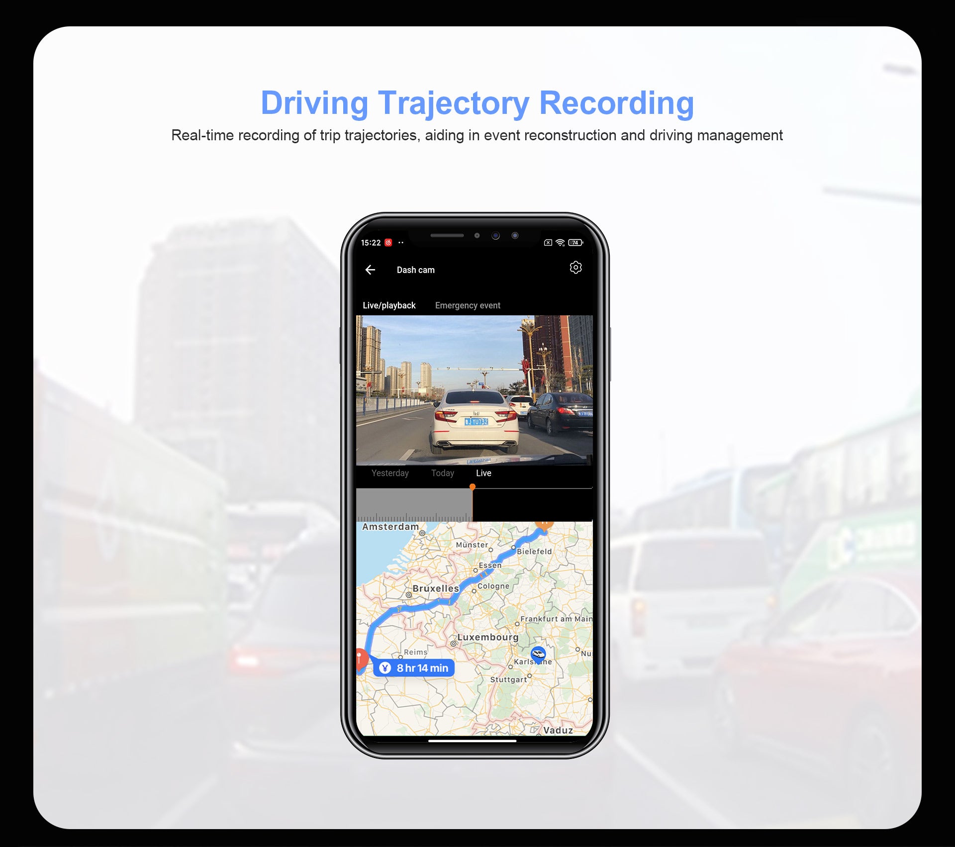 InLifecam 2K+1080P Dual Lens 4G Cloud DashcamCar Dash Camera Night Vision Driving Recorder Dashcam