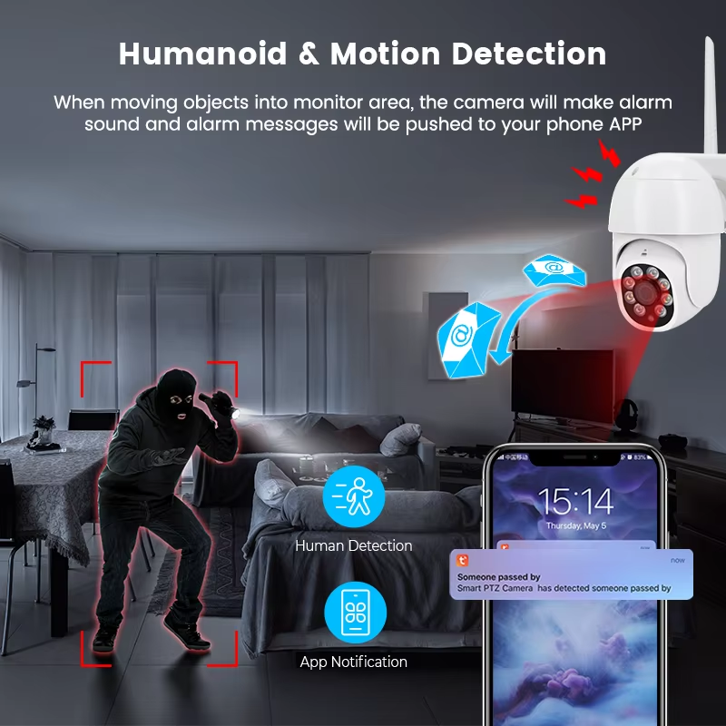 InLifeCam Tuya Smart app 5.0mp Outdoor WI-Fi PTZ IP Camera Full Color NIght