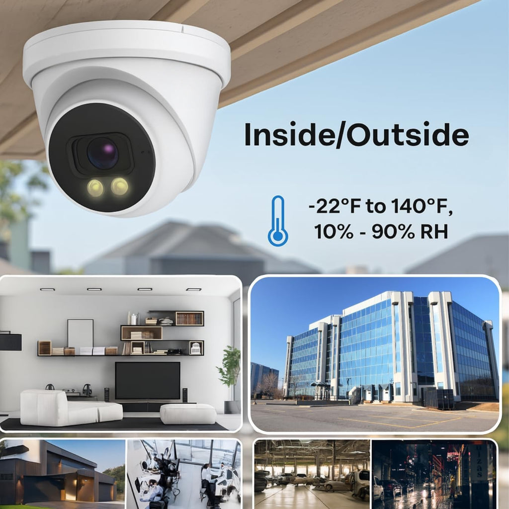 Surveillance Products Network Camera Tuya Smart APP 5MP Security Camera System Dome PoE Turret IP Camera Full-Color Night Vision, High Resolution Monitor