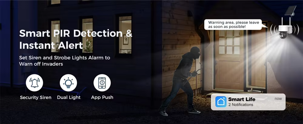 Tuya SmartLife 4G 3MP IP65 Waterproof Human Tracking Full Color Night Vision Surveillance Smart Security Solar CCTV IP Camera