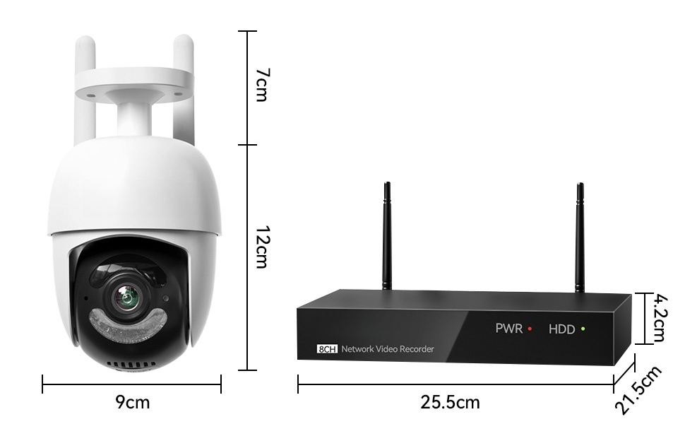 Tuya  APP 8CH 3.0MP PTZ Pan Tilt Wireless WIFI IP Camera CCTV Security System
