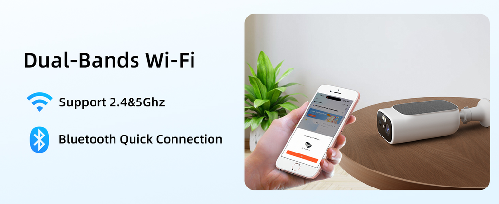 InLifeCam Tuya Smart APP 2K Solar Camera Outdoor Wireless, 5/2.4Ghz WiFi Cameras for Home Security, AI Motion Detection