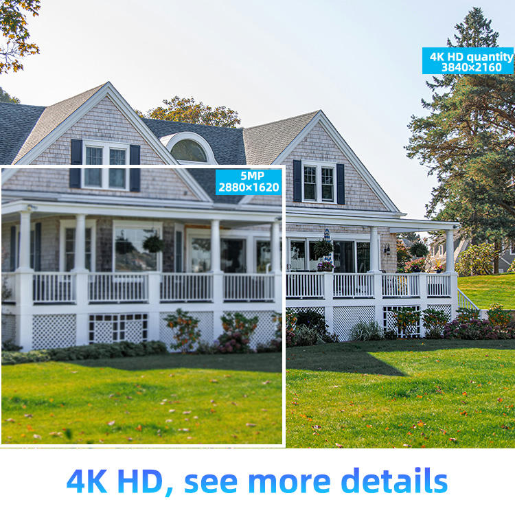 8MP 4K IP Camera 5X Zoom 2.8-12mm Lens 40m Full Color Night Vision H265+ Compression Waterproof IP66