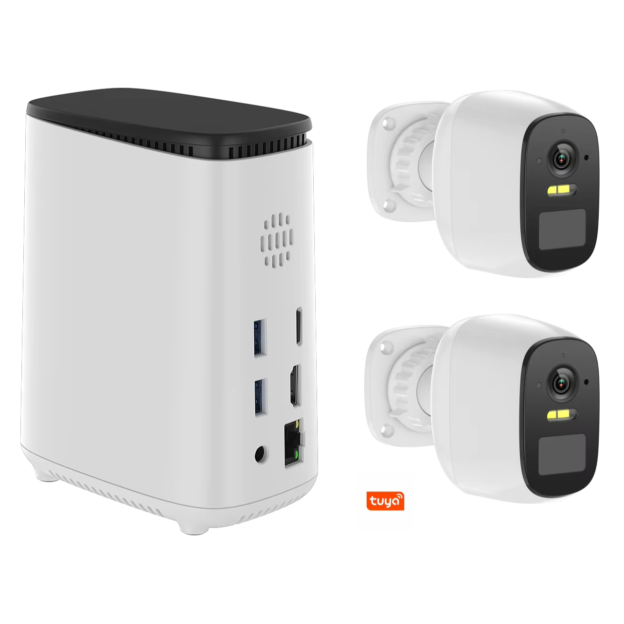 Tuya Smart APP 3MP Outdoor Battery Camera Homebase Kit