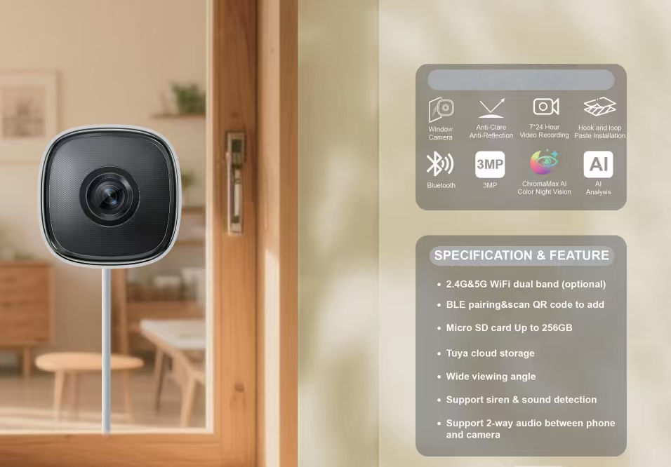 Tuya APP Window WIFI IP Camera Cube