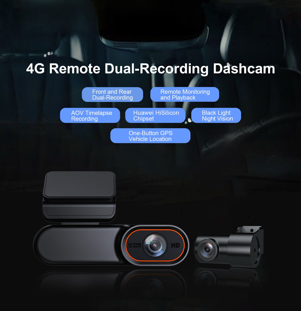 InLifecam 2K+1080P Dual Lens 4G Cloud DashcamCar Dash Camera Night Vision Driving Recorder Dashcam