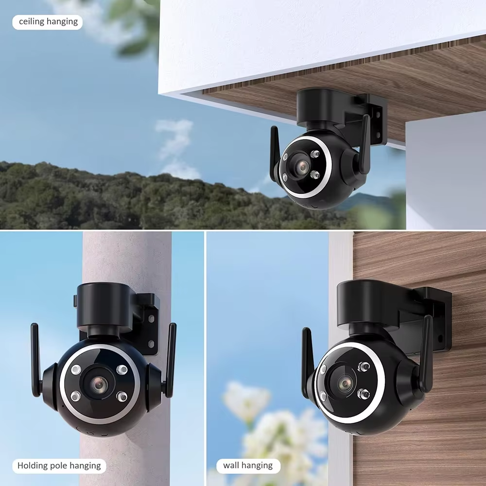 5X Optical Zoom 5MP Outdoor WiFi IP PTZ Camera 2.4/5Ghz Dual Band Humanoid Tracking Spotlight Color Night Vision Security Camera
