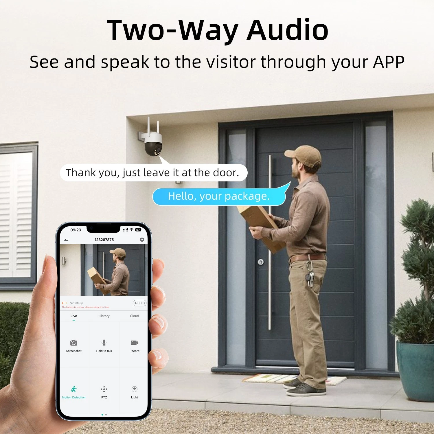 InLifeCam Tuya Smart APP 3.0MP Outdoor Mini PTZ Pan Tilt PT IP Camera Wireless Security Camera PTZ Smart Outdoor 2.4Ghz