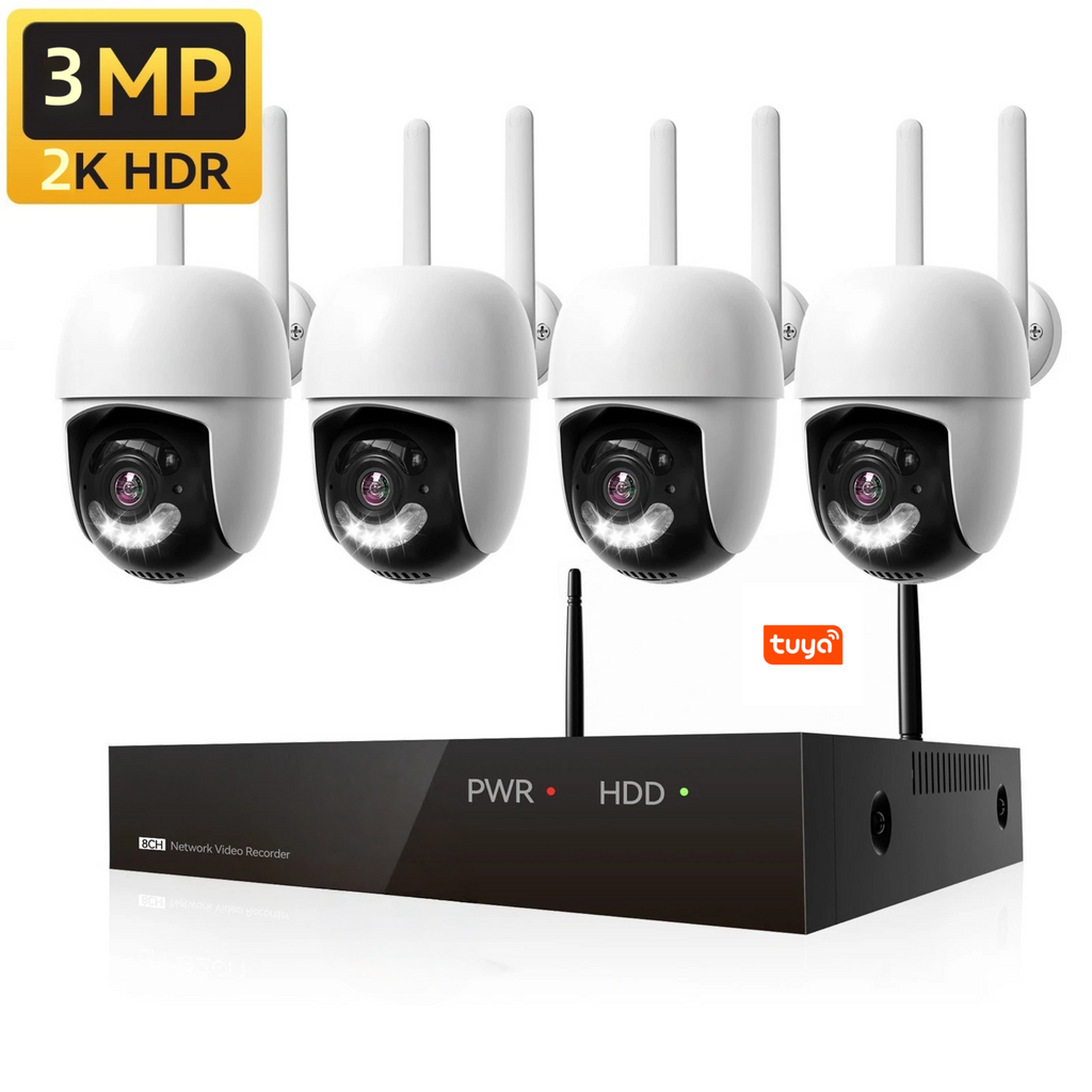 Tuya Smart App 8CH 3.0MP Wireless WIFI IP Camera CCTV Security PTZ Camera Security System