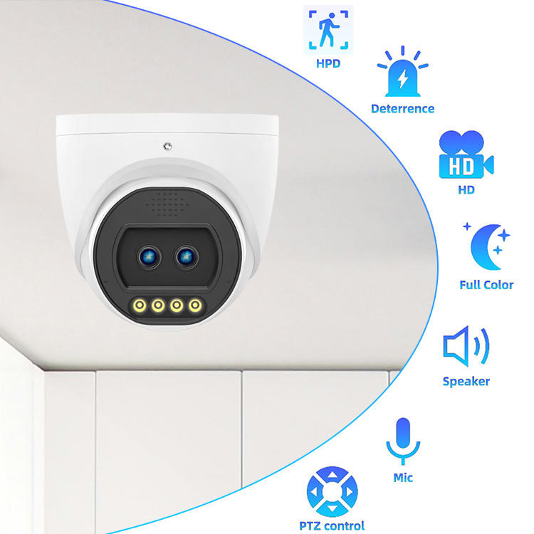 4MP Dome Camera With 6X Zoom, Full Color Night Vision, 60M IR, Two-Way Audio, IP66 Waterproof Security Camera