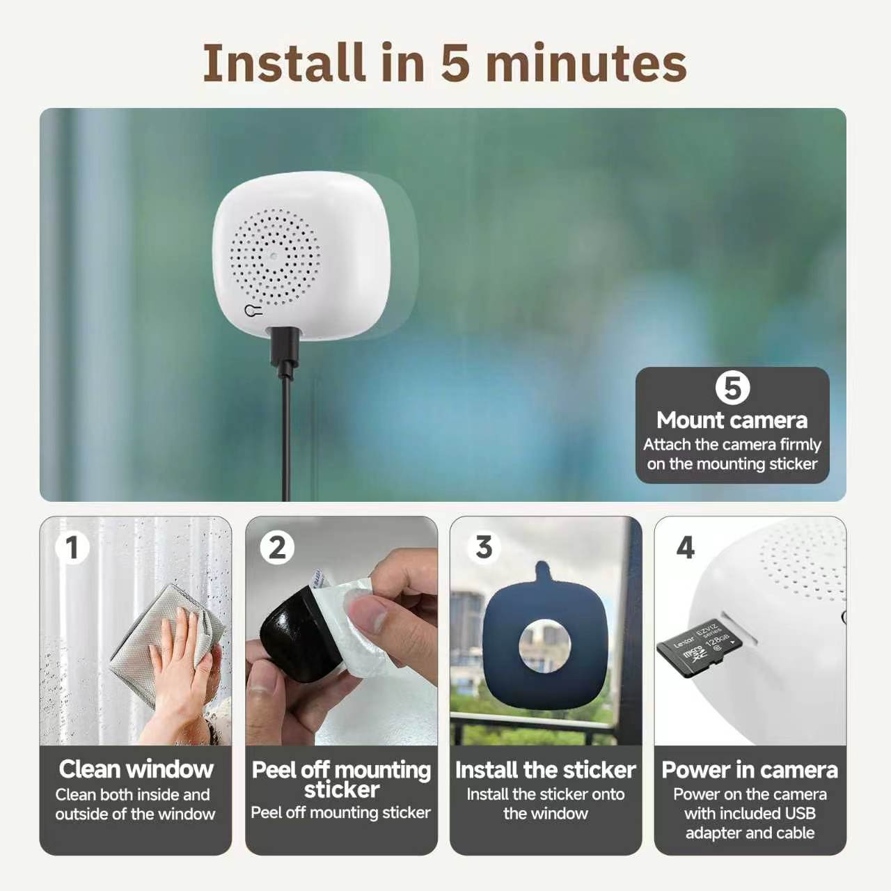Tuya APP Window WIFI IP Camera Cube