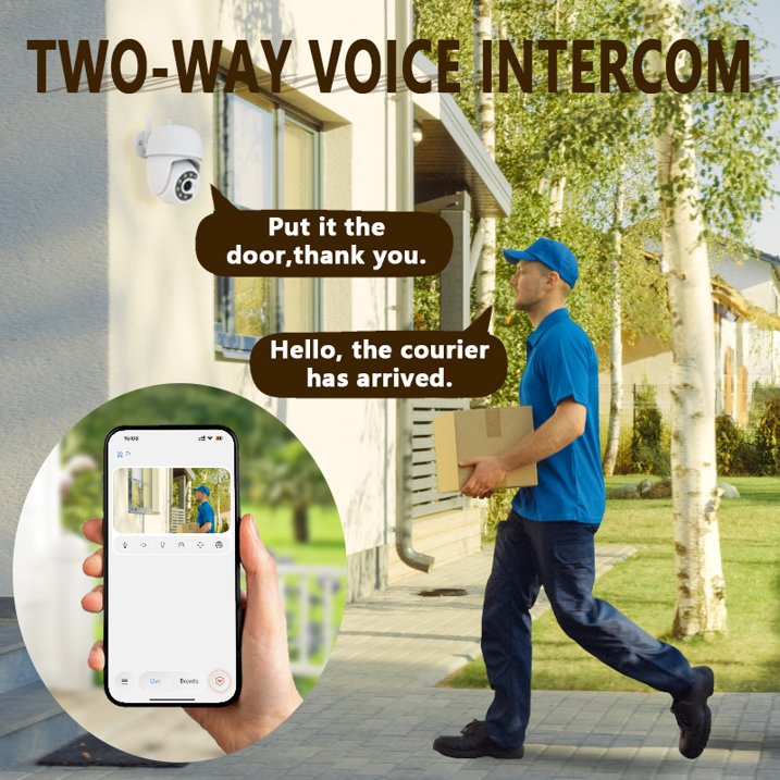 Tuya Smart APP 5.0MP Outdoor Security 355° Pan 90° Tilt Dual Light Full-Color Night Vision 2.4G WiFi Home IP Network