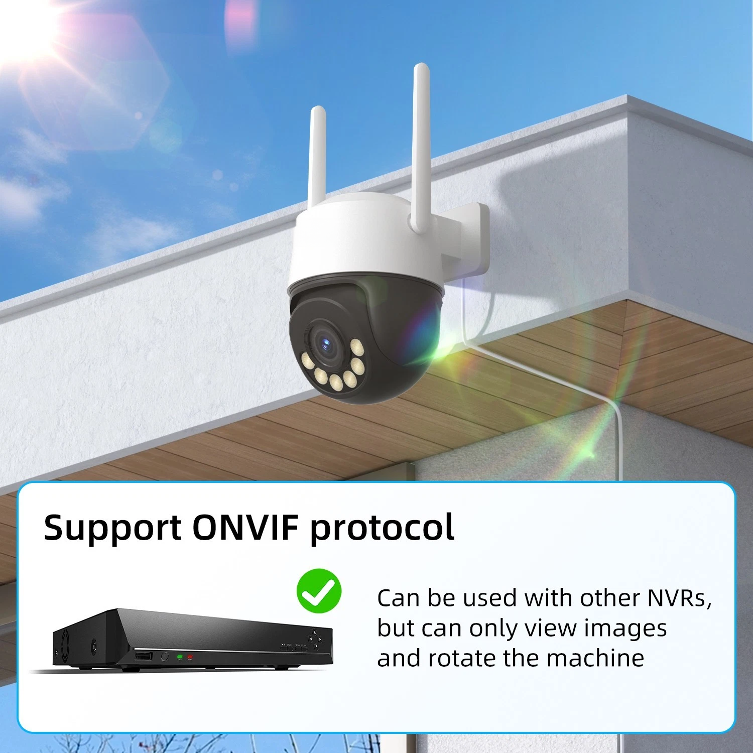 InLifeCam Tuya Smart APP 3.0MP Outdoor Mini PTZ Pan Tilt PT IP Camera Wireless Security Camera PTZ Smart Outdoor 2.4Ghz