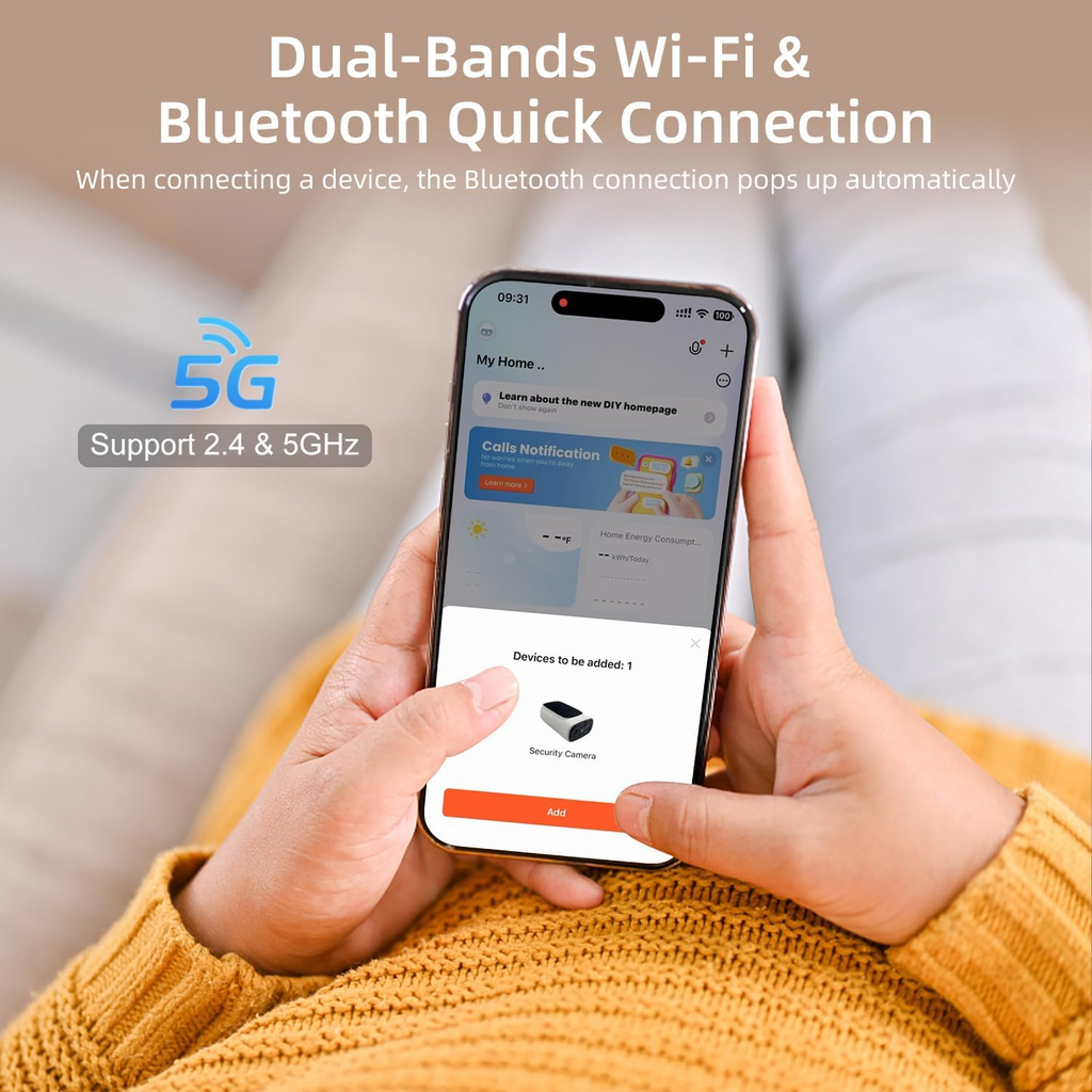 InLifeCam Tuya Smart APP 2K Solar Camera Outdoor Wireless, 5/2.4Ghz WiFi Cameras for Home Security, AI Motion Detection