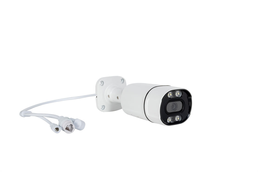 4MP Metal Bullet IP Camera Full Color Night Vision Humanoid Detection Two-Way Audio TF Card Slot for Home and Business Security