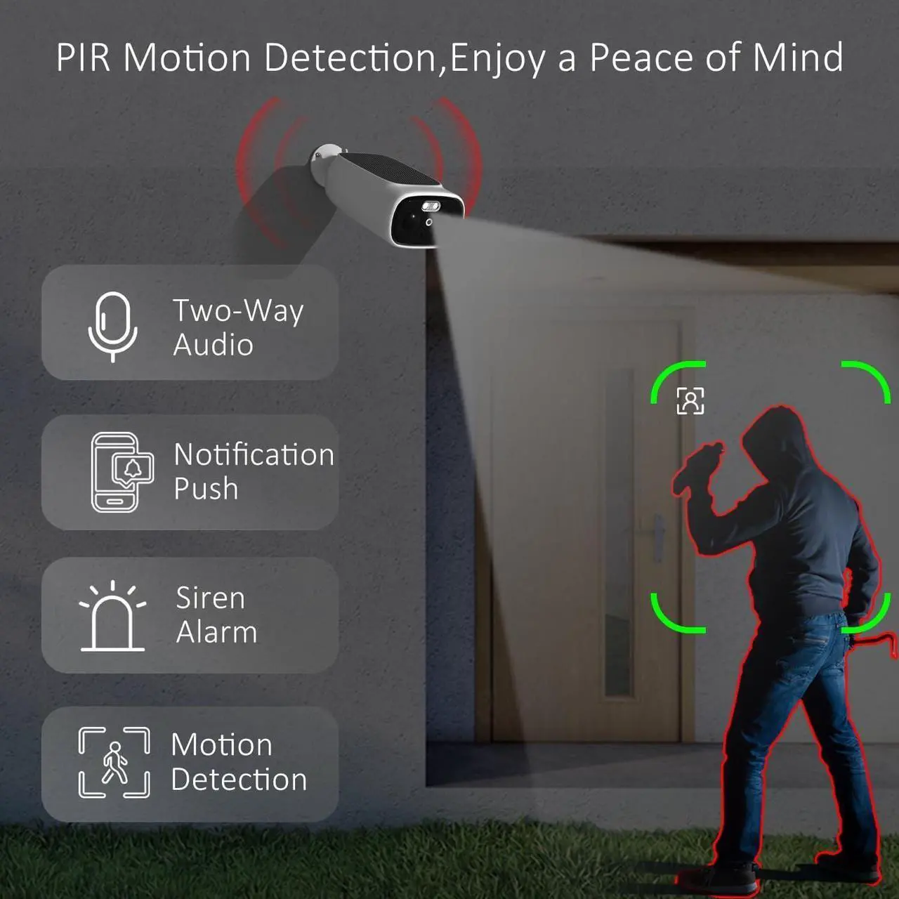 InLifeCam Tuya Smart APP 2K Solar Camera Outdoor Wireless, 5/2.4Ghz WiFi Cameras for Home Security, AI Motion Detection