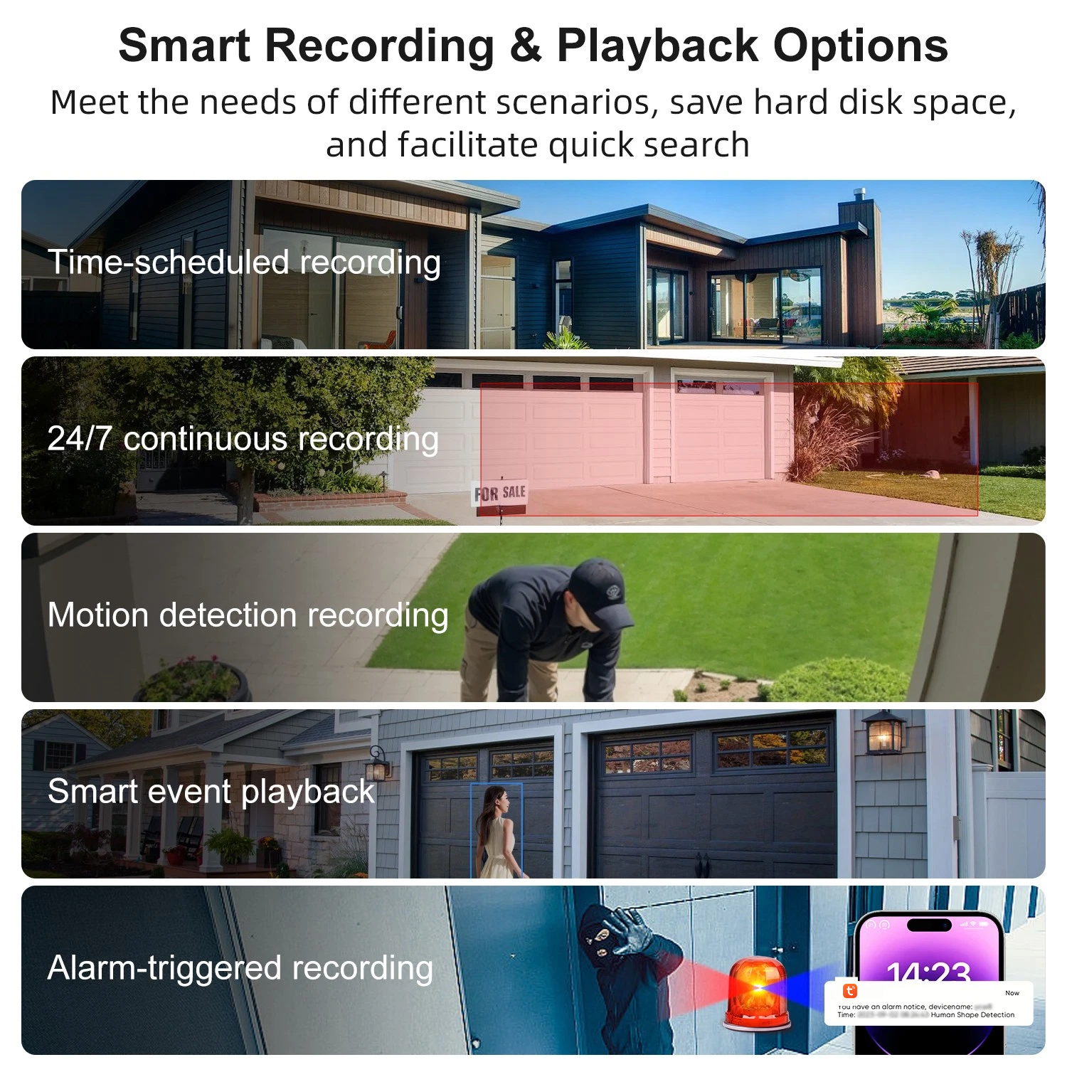 Tuya APP 5MP 4CH/8CH Indoor Outdoor Turret/ Bullet IP Camera POE NVR SUrveillance Security System