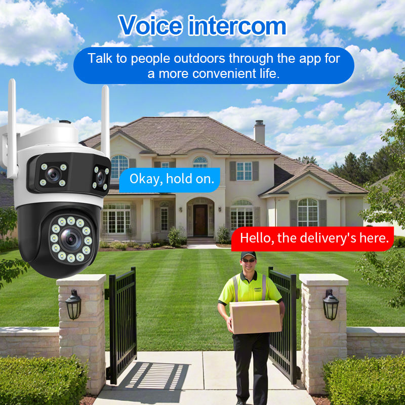 Tuya APP Three Lens Outdoor WIFI IP Camera