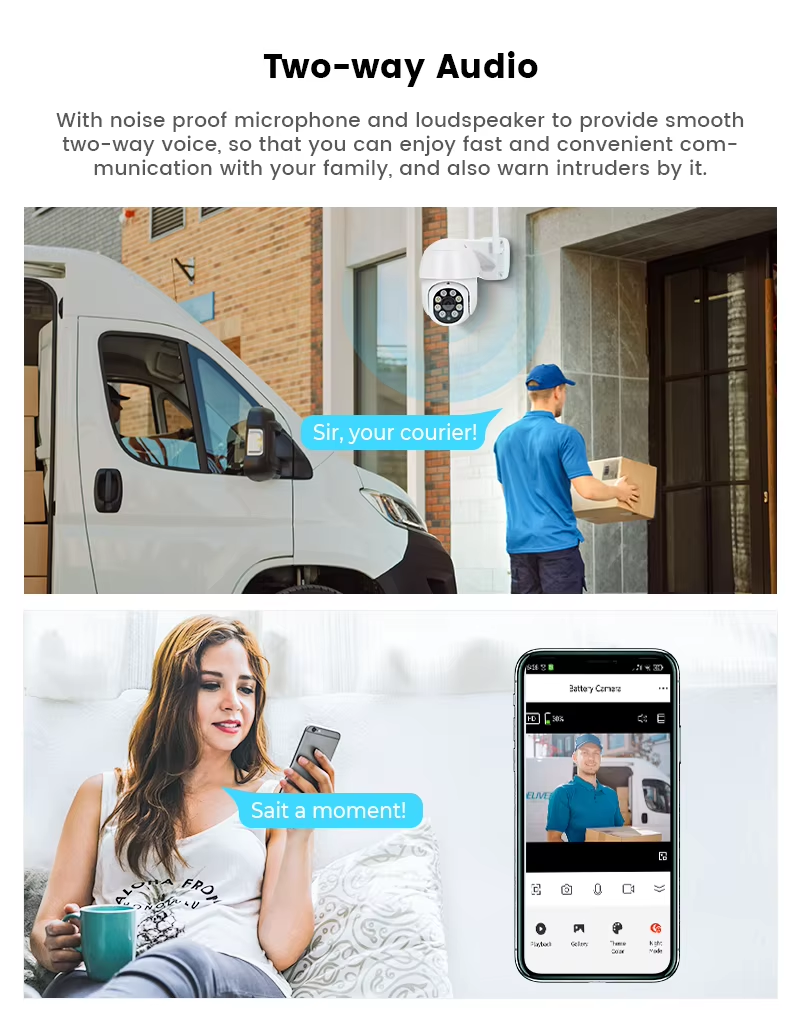 InLifeCam Tuya Smart app 5.0mp Outdoor WI-Fi PTZ IP Camera Full Color NIght