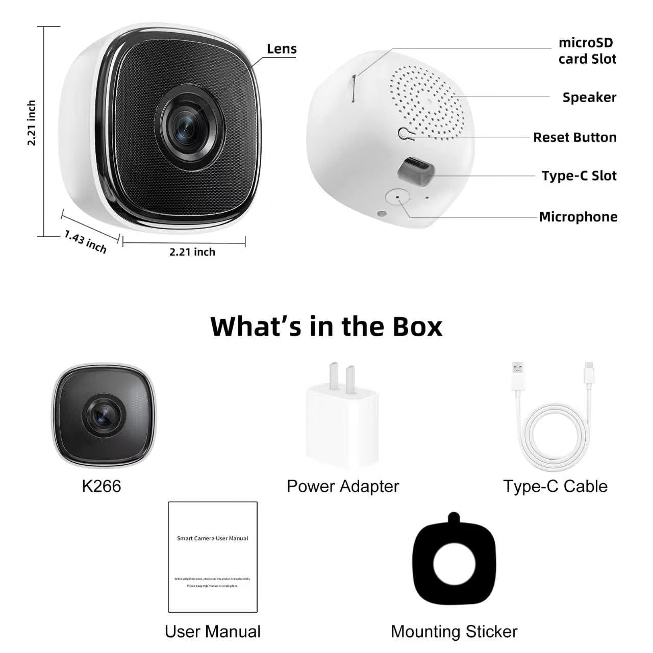 Tuya APP Window WIFI IP Camera Cube