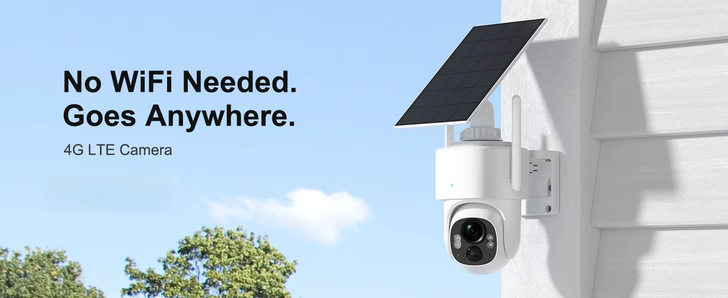 InLifeCam Tuya Smart APP 3MP 4G /WI-FI Battery PT Camera Solar IP Camera Use for Home Farm Store Market