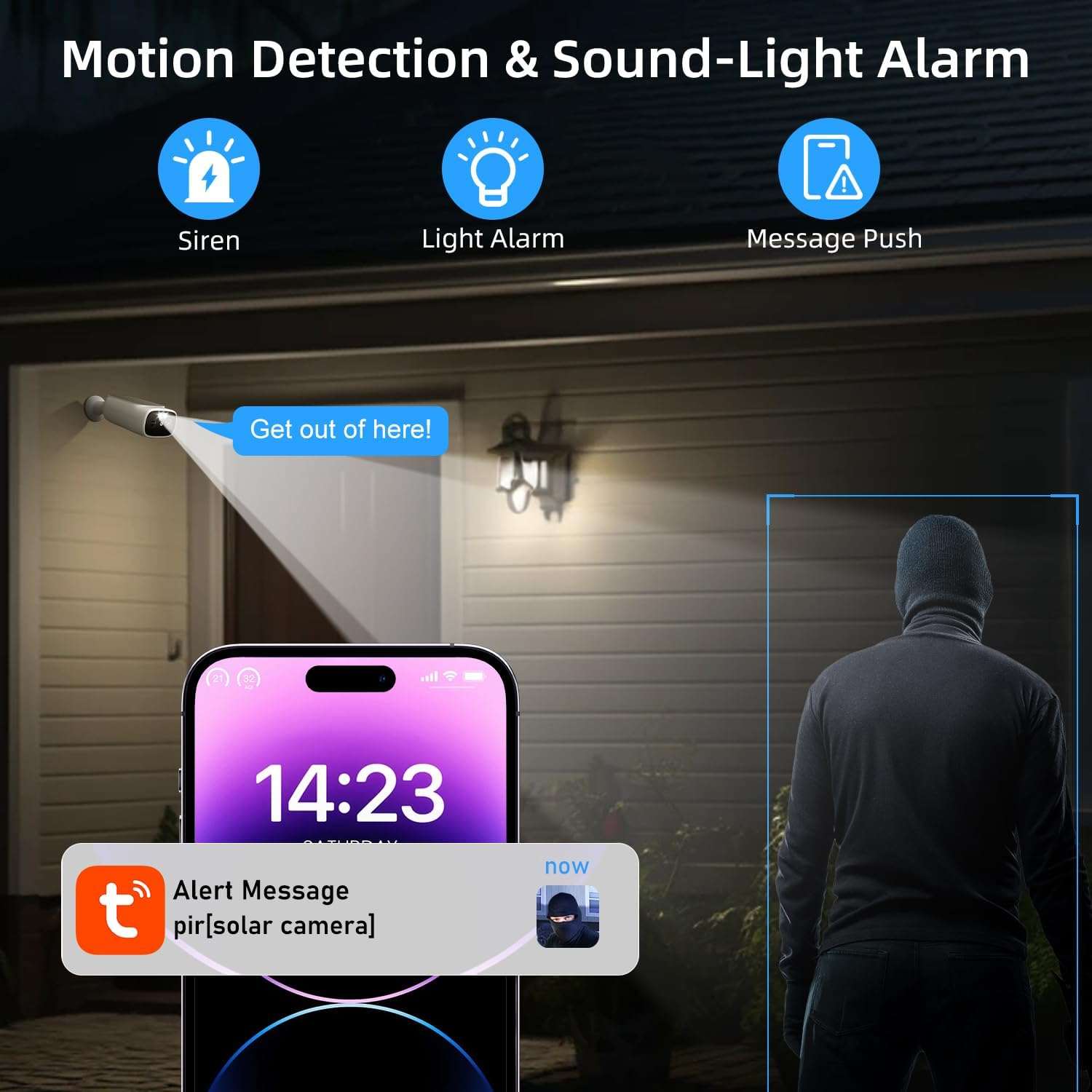 InLifeCam Tuya Smart APP 2K Solar Camera Outdoor Wireless, 5/2.4Ghz WiFi Cameras for Home Security, AI Motion Detection