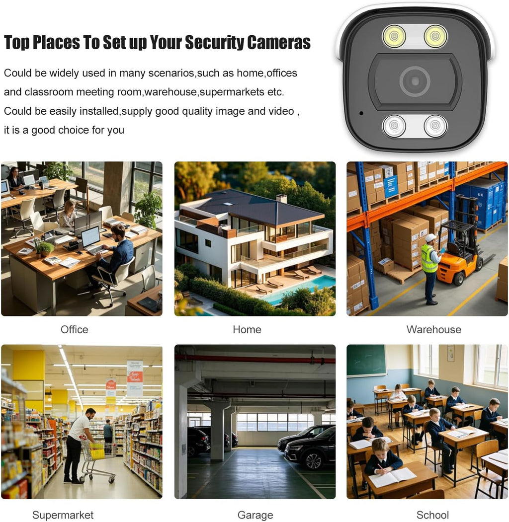 Tuya Smart APP 5MP PoE IP Bullet Camera Outdoor, Full Color Security IP Camera with Smart Dual Light, Two Way Talk