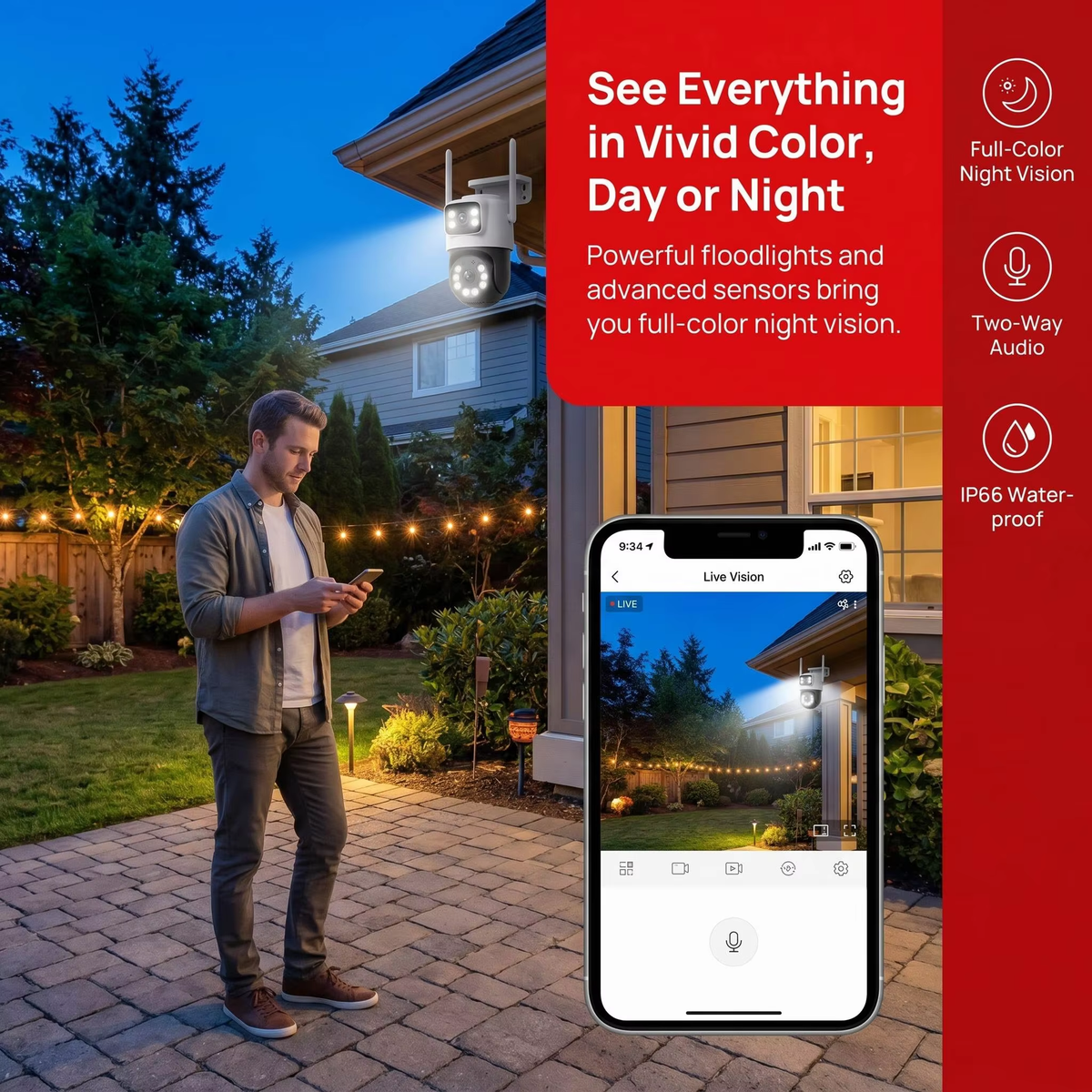 Tuya APP 2MP+2MP or 4MP+4MP Outdoor Bullet Ptz Dual Lens WIFI IP Camera