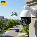 4K CCTV Camera 18X Optical Zoom Full Color Night Vision Two-Way Audio TF Card Weatherproof Security Camera for Home & Business