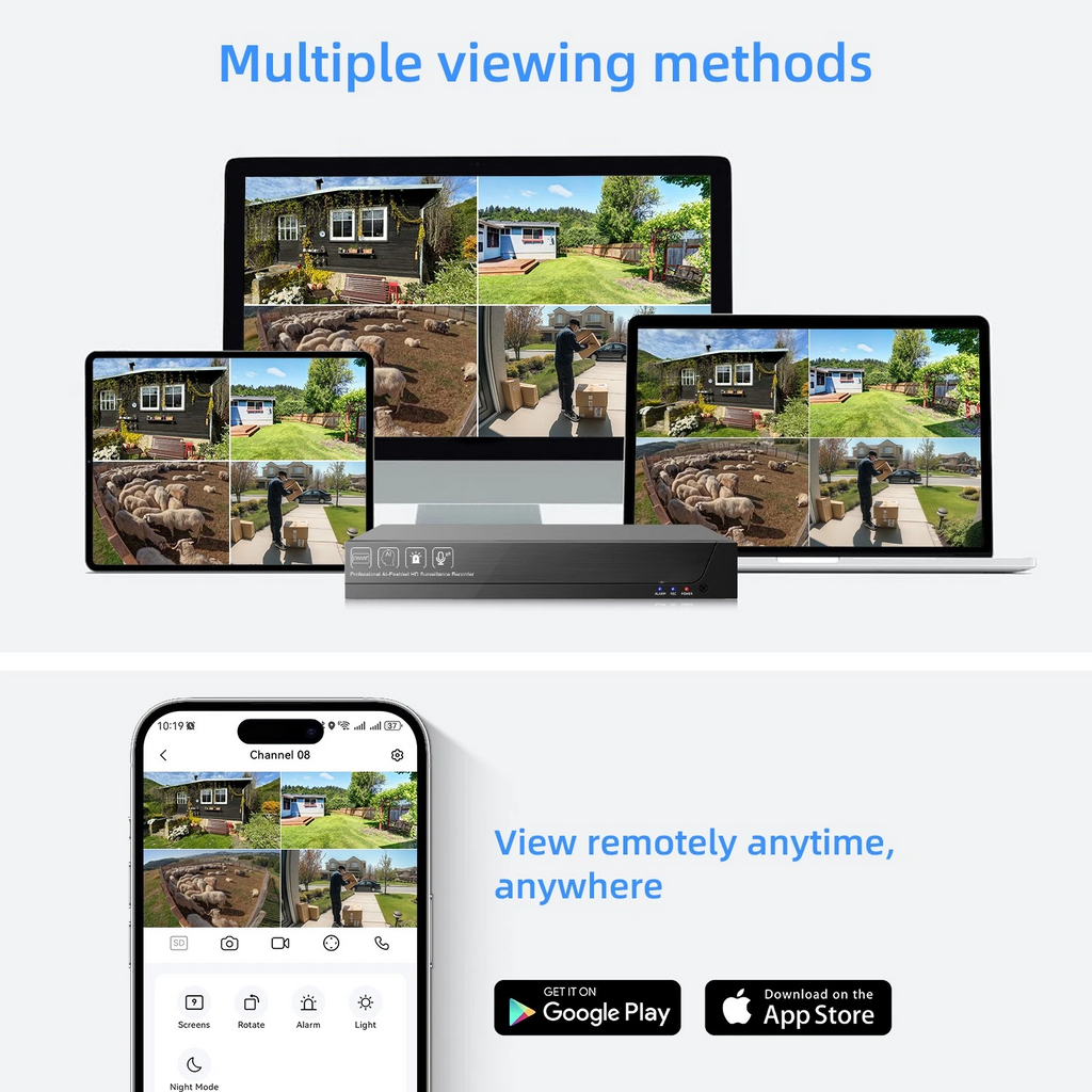 Tuya APP 5MP 4CH/8CH Indoor Outdoor Turret/ Bullet IP Camera POE NVR SUrveillance Security System