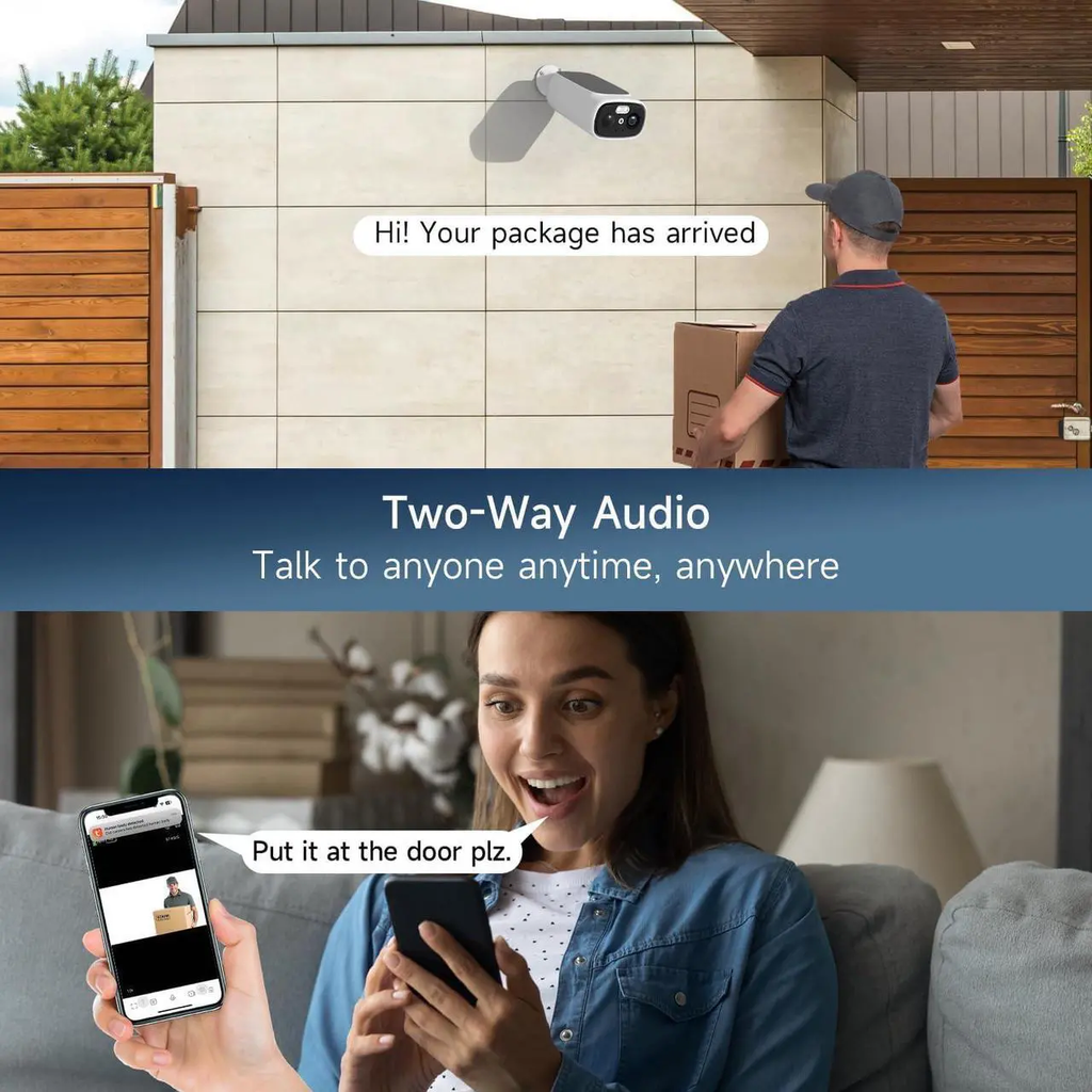 InLifeCam Tuya Smart APP 2K Solar Camera Outdoor Wireless, 5/2.4Ghz WiFi Cameras for Home Security, AI Motion Detection