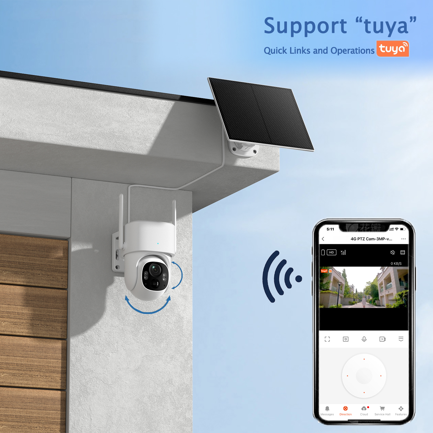 InLifeCam Tuya Smart APP 3MP 4G /WI-FI Battery PT Camera Solar IP Camera Use for Home Farm Store Market