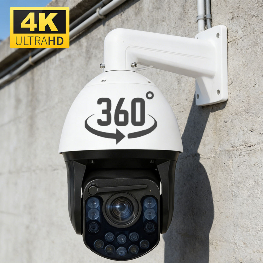 7 Inch 4k Cctv Camera Outdoor Ptz Camera 18X Optical Zoom Two-Way Audio SD Card Wiper IR 150M AI Human/Vehicle Detection