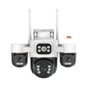 Tuya Smart APP OEM Outdoor WI-FI Wireless PTZ Camera 6MP 3 Lens 3 Screen CCTV Security WiFi Camera 4 Lenses Connect Phone