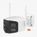 Tuya Smart WiFi Dual Lens Panoramic Camera 4MP 2K Outdoor Binocular Security Camera 180° Wide Angle Full Color Night Vision