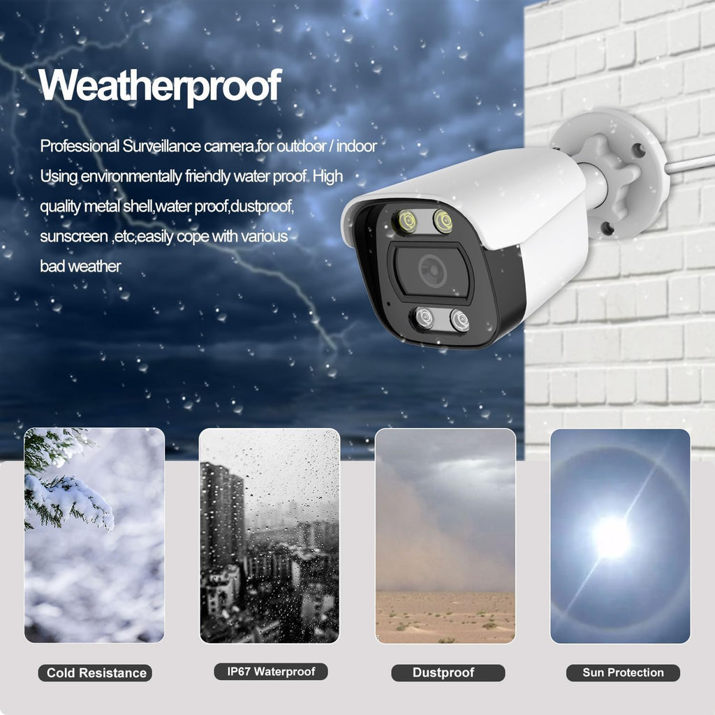 Tuya Smart APP 5MP PoE IP Bullet Camera Outdoor, Full Color Security IP Camera with Smart Dual Light, Two Way Talk