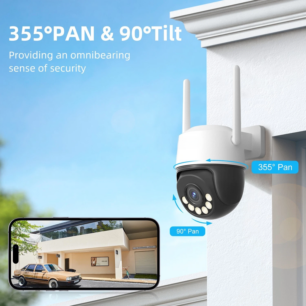 InLifeCam Tuya Smart APP 3.0MP Outdoor Mini PTZ Pan Tilt PT IP Camera Wireless Security Camera PTZ Smart Outdoor 2.4Ghz