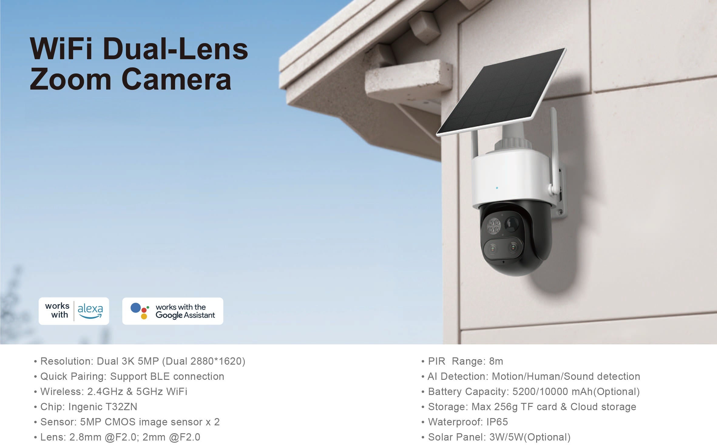 Tuya 5MP Dual Lens PTZ Outdoor IP Camera