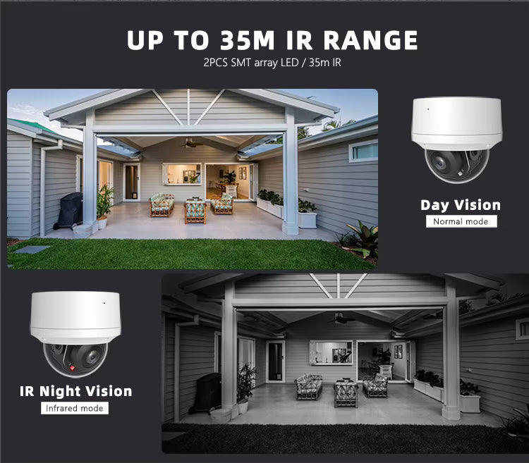 8MP Mini Two Way Audio Sony POE IP PTZ Camera 5X Digital Zoom OEM Hik Protocol WDR IP66 Outdoor IR 4K Network Security Camera