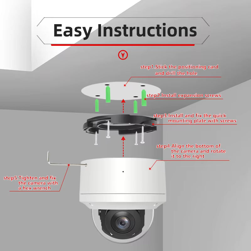 8MP Mini Two Way Audio Sony POE IP PTZ Camera 5X Digital Zoom OEM Hik Protocol WDR IP66 Outdoor IR 4K Network Security Camera