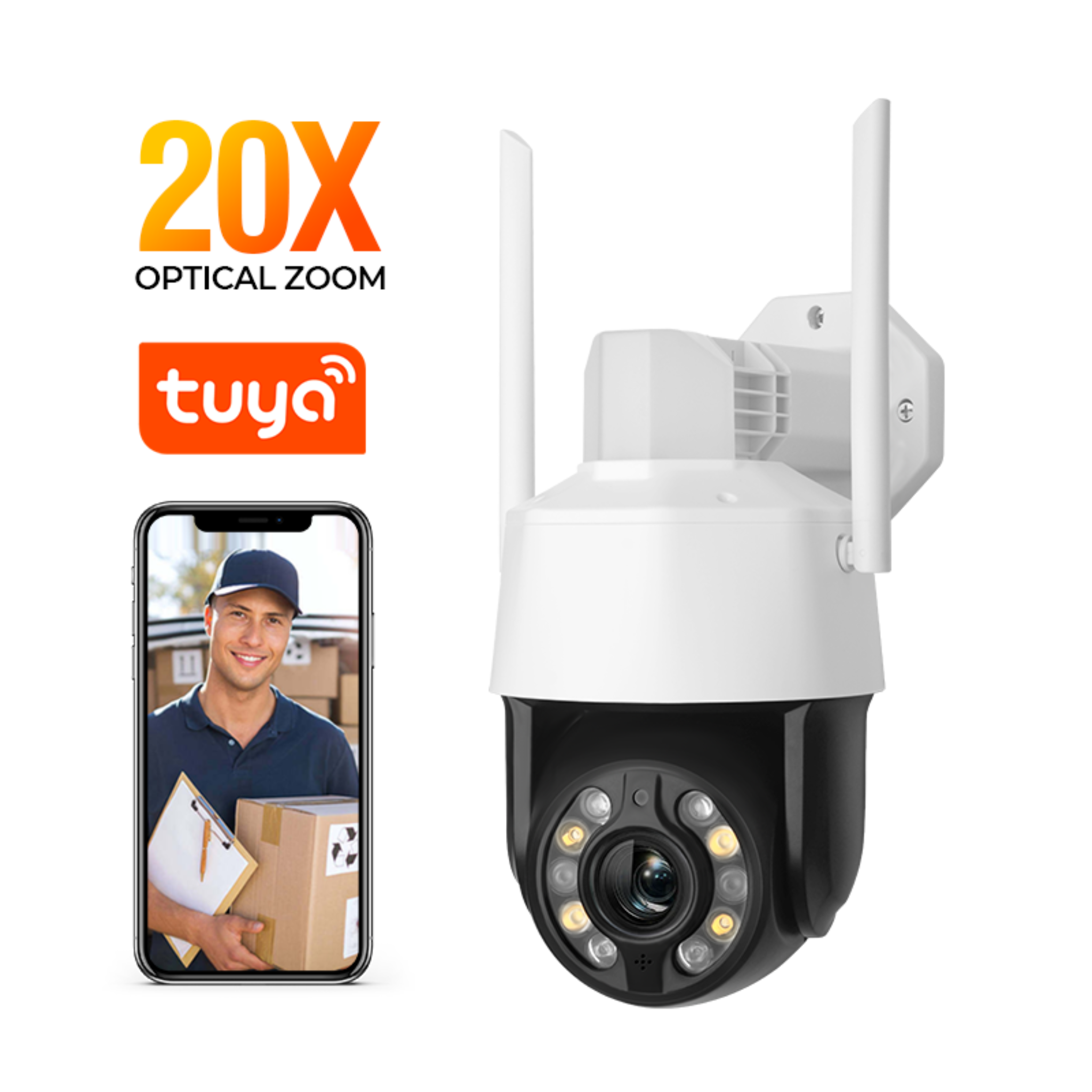 InLifeCam Tuya app 5MP 20X Optical Zoom IR 150m Night Vision Network Wifi Dome PTZ Camera 360 Panoramic P2P IP Wireless Smart Tuya Two-Way Audio