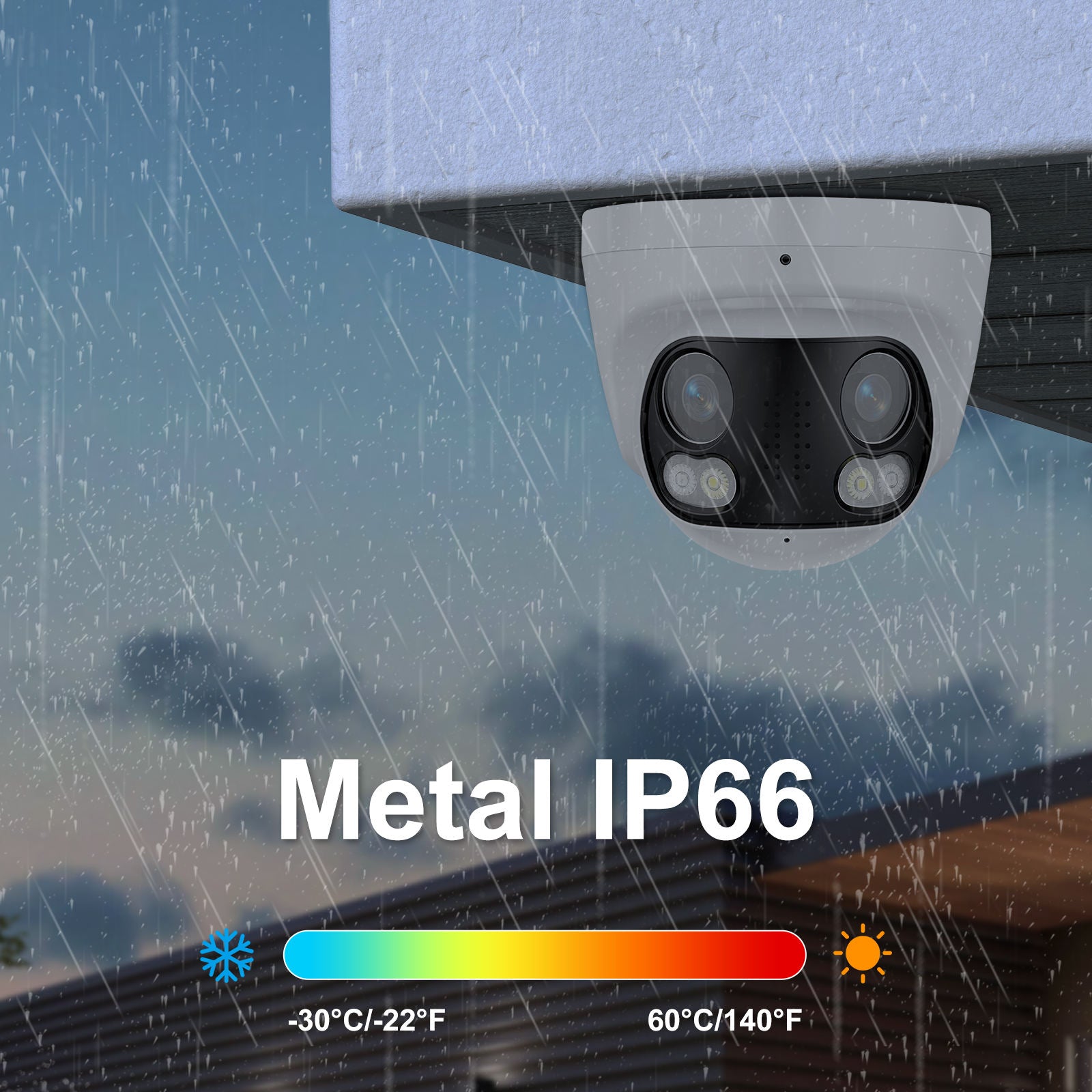 4k 8MP Dual Lens POE IP Security Metal Dome Camera 180 Ultra Wide Viewing Angle 2-Way Talk Human Detection Night Vision
