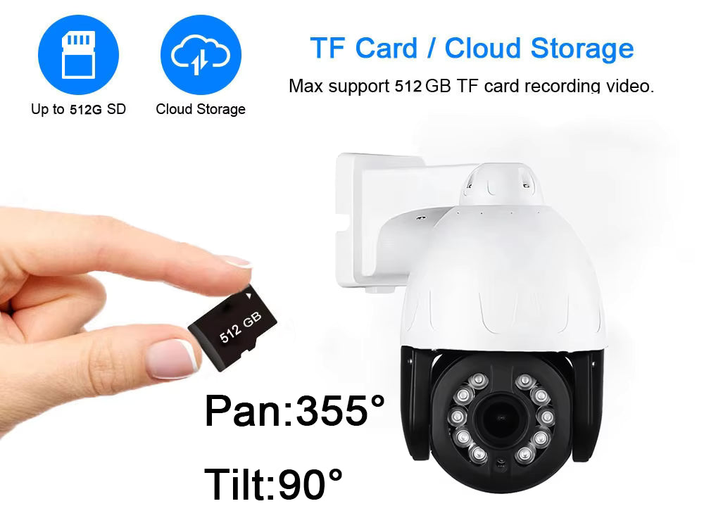 12MP 8MP PoE IP CCTV Security Network Ptz Camera Ip66 Waterproof Auto Track Vehicle Detection Full Color Imx577 Sensor 4k Camera