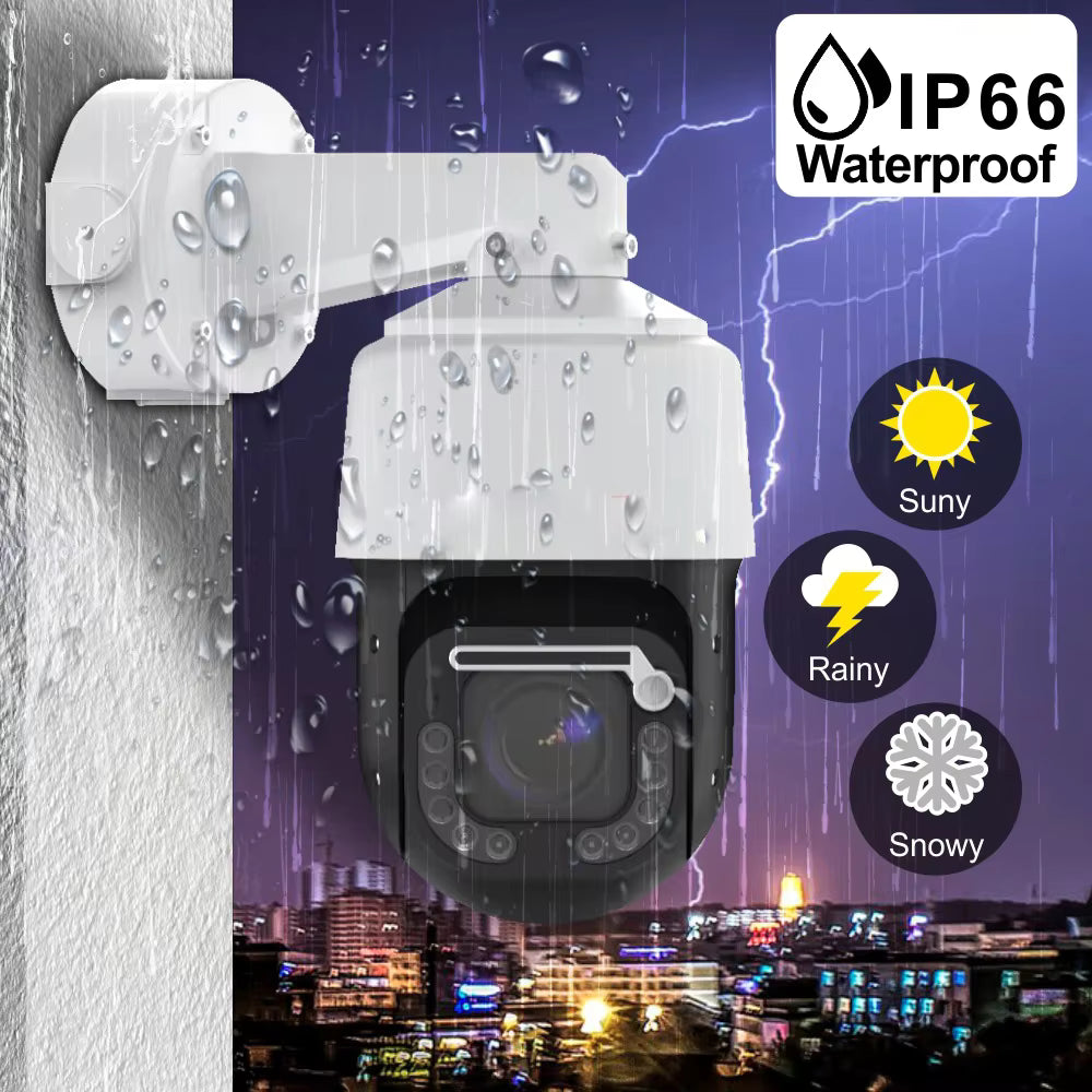 8MP 20X Optical Zoom High Speed Dome PTZ POE IP Camera Dual Light Outdoor With IMX415 Human AI Auto Tracking Wiper CCTV Camera