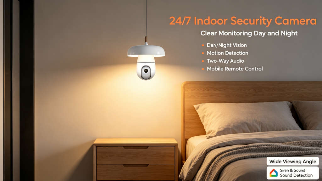 Tuya APP 3MP Indoor Panorama Bulb Indoor WIFI IP Camera
