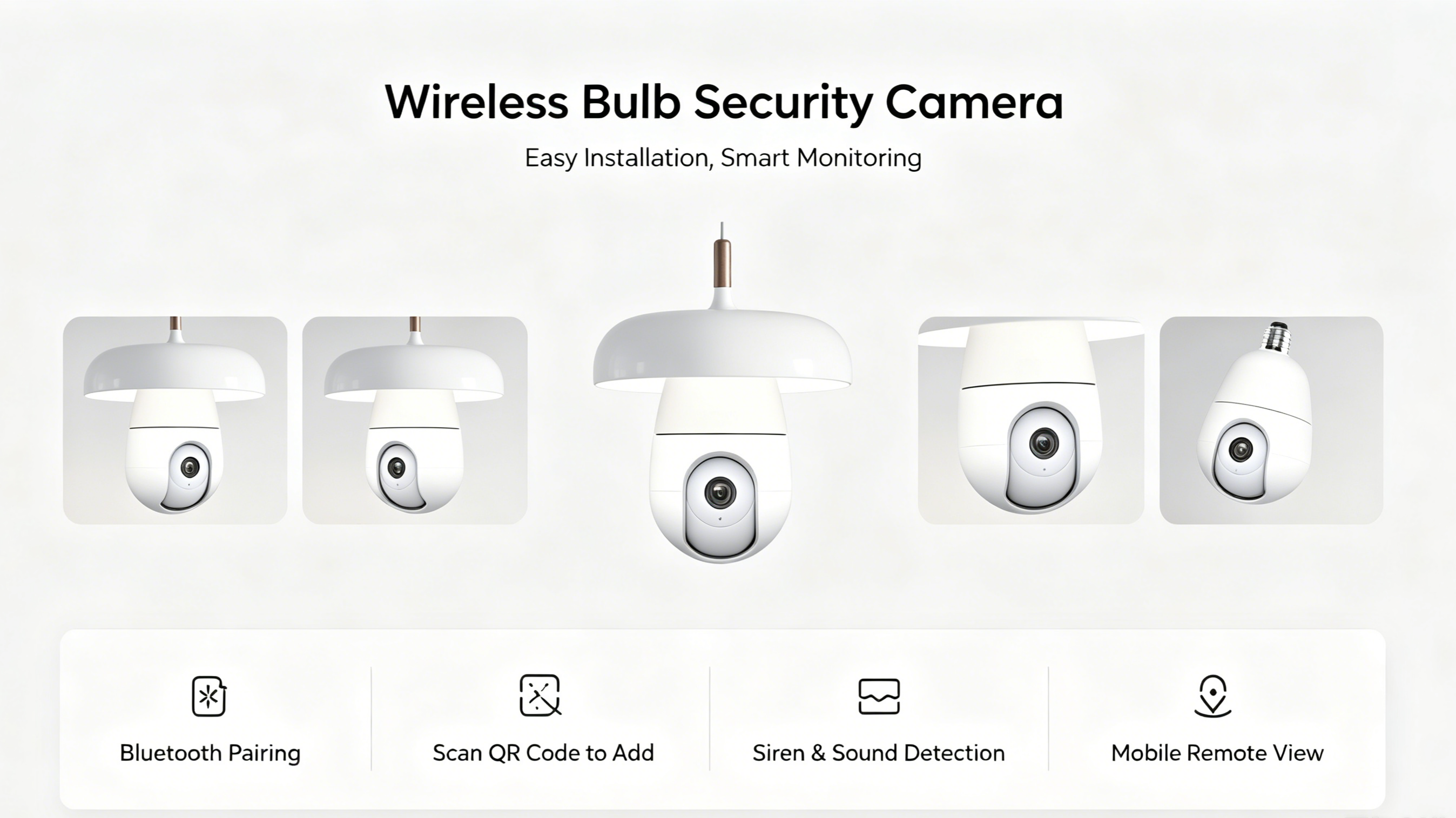 Tuya APP 3MP Indoor Panorama Bulb Indoor WIFI IP Camera