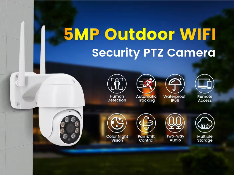 InLifeCam Tuya Smart app 5.0mp Outdoor WI-Fi PTZ IP Camera Full Color NIght